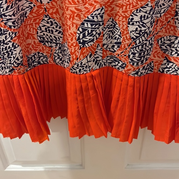 Tory Burch Janetta Flouncy Pleated Silk Dress - Picture 10 of 11